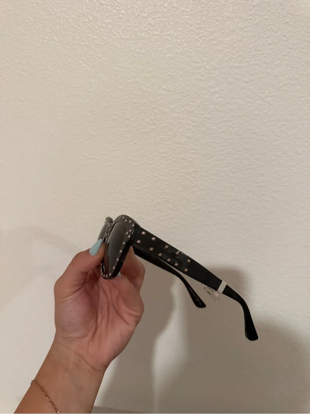 Saint Laurent Black Studded Cat-Eye Sunglasses